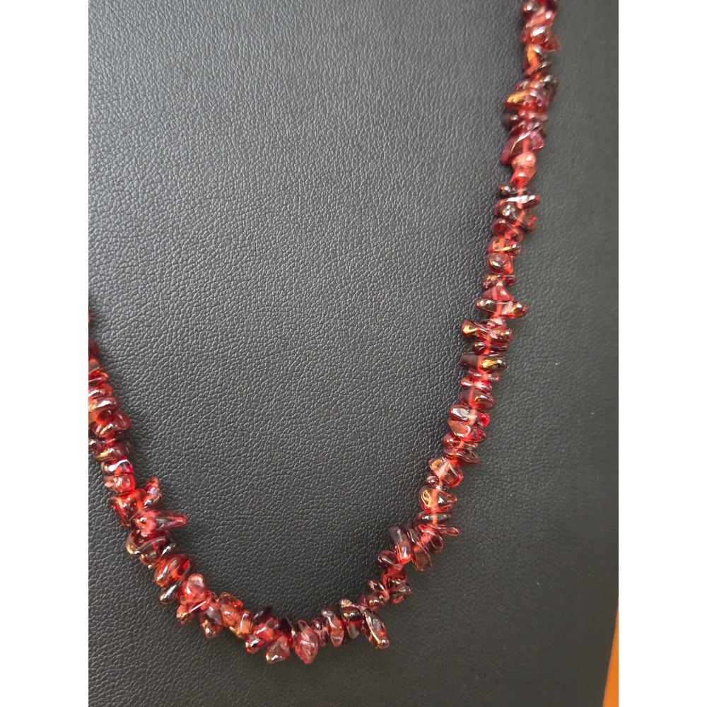Genuine Garnet Nugget Necklace Vintage 22in Stunning!!! - Picture 2 of 6